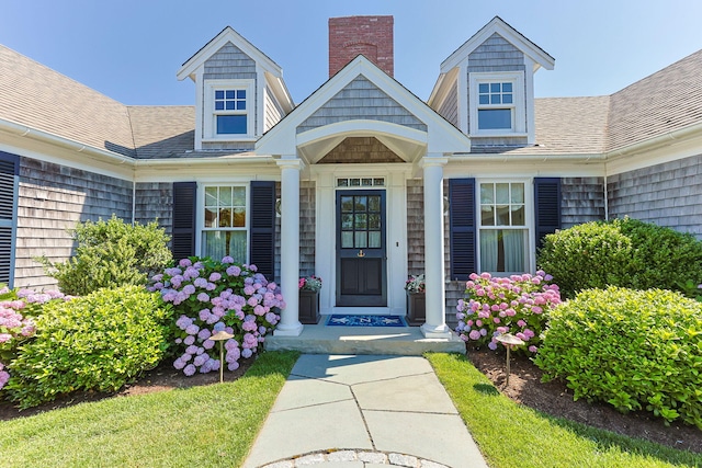 30 Tisquantum Rd, Chatham, MA 02633 - entrance to property featuring roof with shingles
