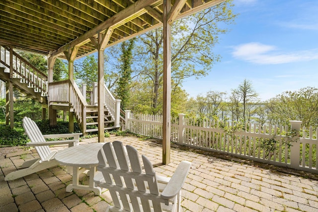 38 Captain Baker Rd, Brewster, MA 02631 - view of patio featuring stairs