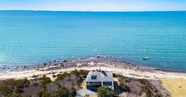 property view of water with a beach view