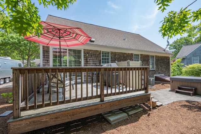 64 Manitoba Rd, Mashpee, MA 02649 - deck with a hot tub