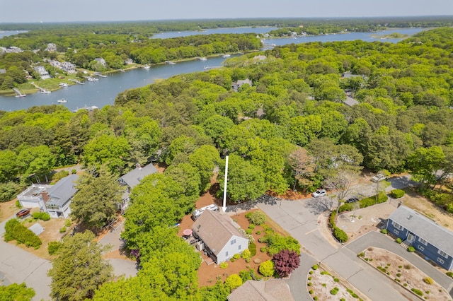 64 Manitoba Rd, Mashpee, MA 02649 - aerial view of a large body of water and a heavily wooded area