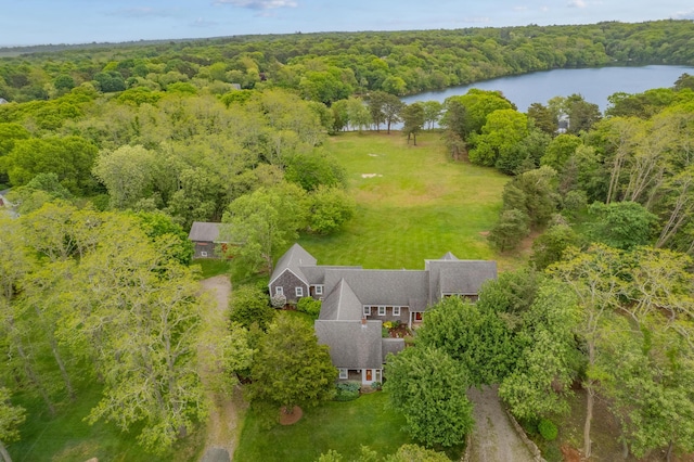 350 Plum St, West Barnstable, MA 02668 - view of subject property featuring a large body of water and a heavily wooded area