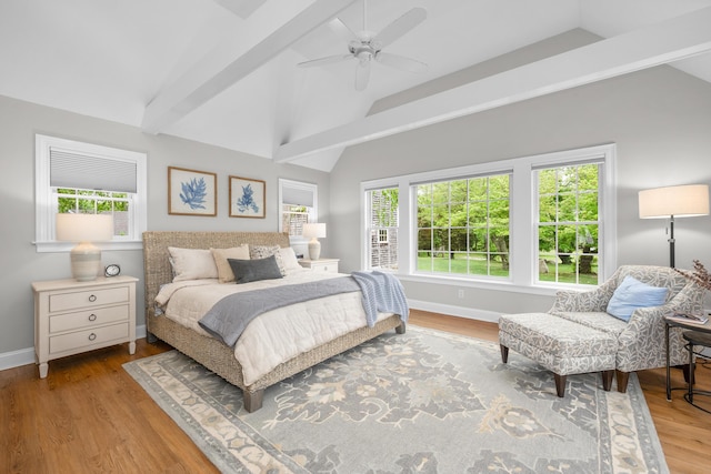 350 Plum St, West Barnstable, MA 02668 - bedroom with multiple windows, wood finished floors, baseboards, and a ceiling fan
