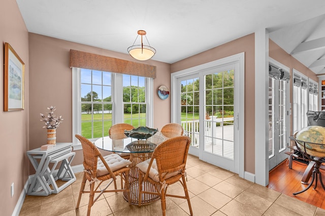 350 Plum St, West Barnstable, MA 02668 - dining space with baseboards and light tile patterned floors