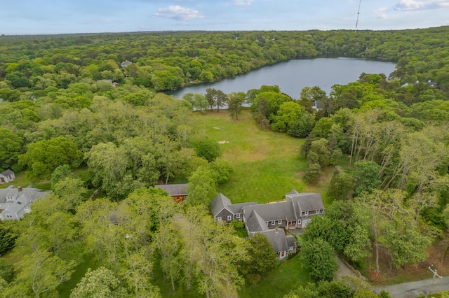 350 Plum St, West Barnstable, MA 02668 - aerial view of a forest and a large body of water