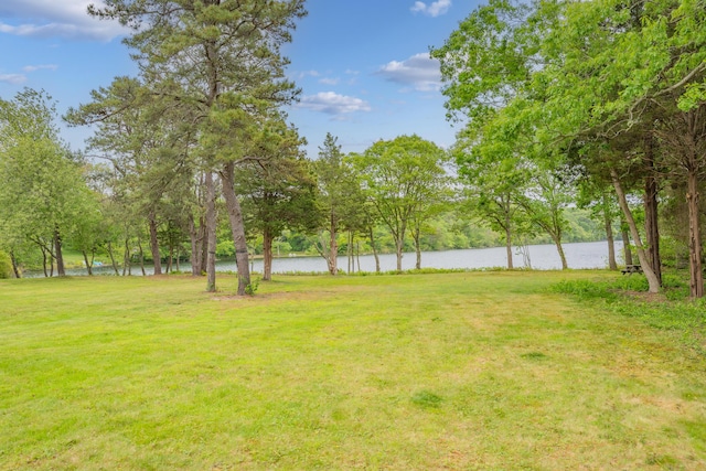350 Plum St, West Barnstable, MA 02668 - view of green lawn featuring a water view