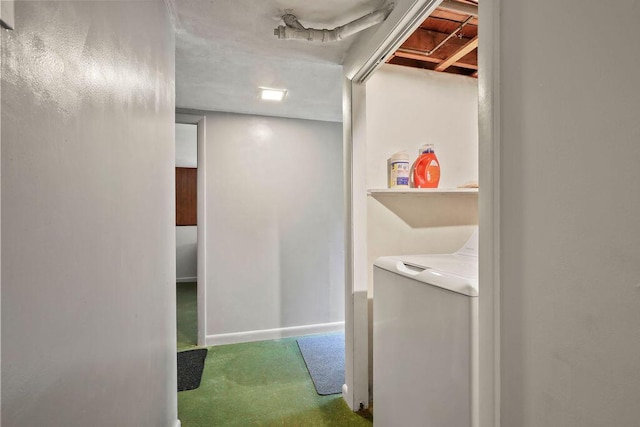 566 County Rd, Pocasset, MA 02559 - laundry area featuring washer / dryer and carpet