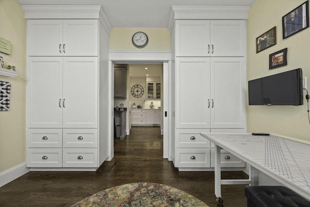 5 Jakes Ln, Brewster, MA 02631 - mudroom featuring baseboards and dark wood-style flooring