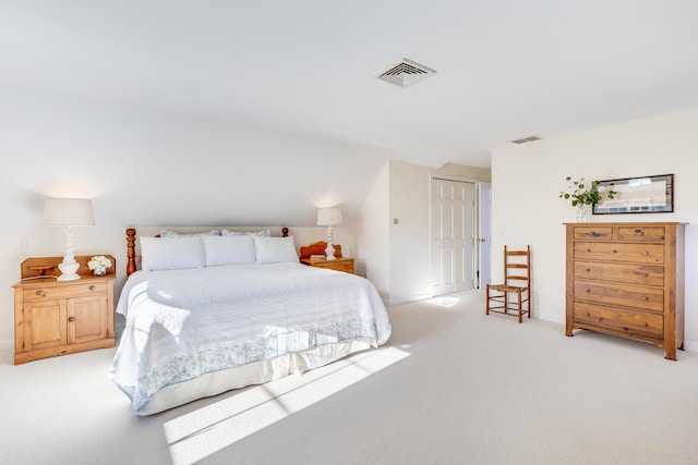 carpeted bedroom featuring a closet