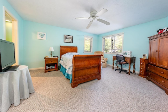 9 Pacific Ave, Mashpee, MA 02649 - bedroom with baseboards, light colored carpet, and a ceiling fan