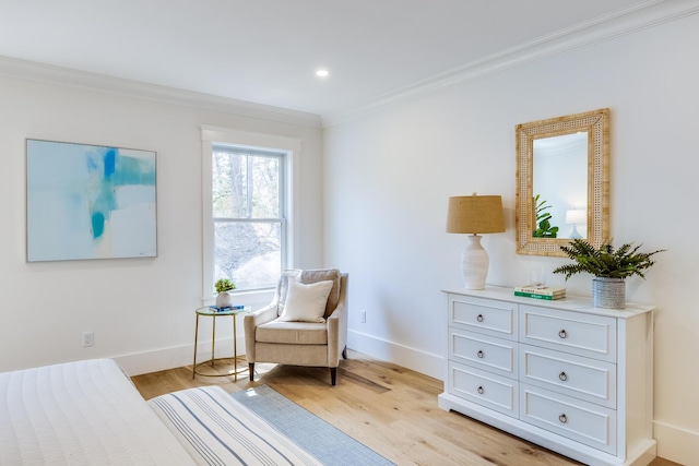 213 N Falmouth Hwy Unit 5B, North Falmouth, MA 02556 - sitting room with crown molding, baseboards, light wood finished floors, and recessed lighting