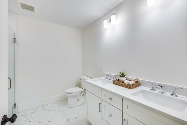 213 N Falmouth Hwy Unit 5B, North Falmouth, MA 02556 - full bath with toilet, a shower stall, baseboards, and double vanity