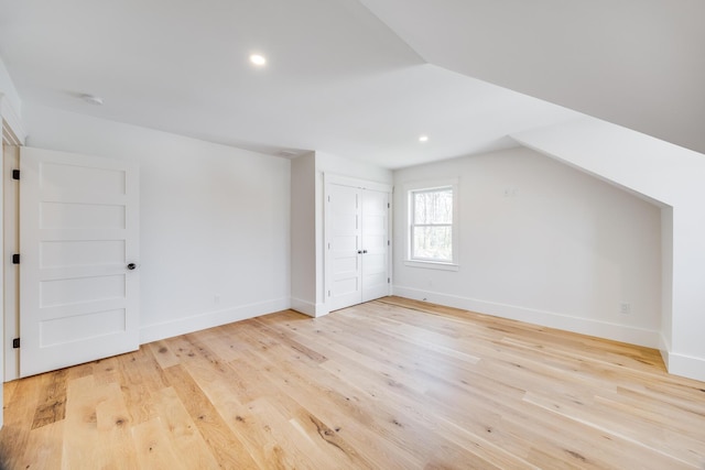 213 N Falmouth Hwy Unit 5B, North Falmouth, MA 02556 - bonus room featuring light wood finished floors, lofted ceiling, baseboards, and recessed lighting