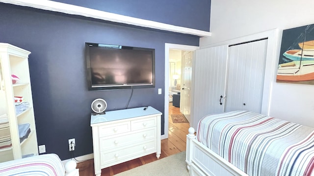 40 Brant Rock Rd, Mashpee, MA 02649 - bedroom with dark wood finished floors and a closet