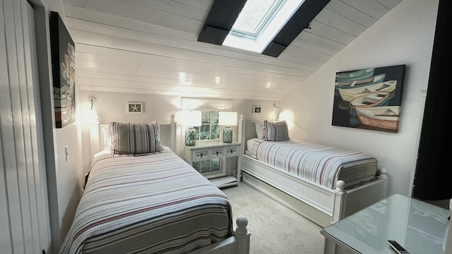 40 Brant Rock Rd, Mashpee, MA 02649 - bedroom with light colored carpet, vaulted ceiling, and wood ceiling