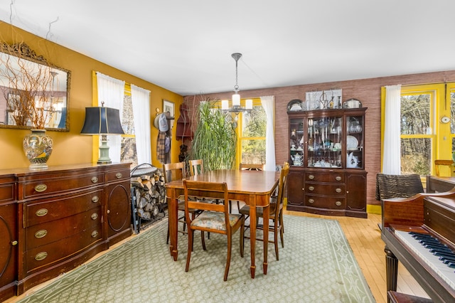 dining space featuring hardwood / wood-style flooring