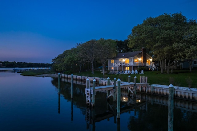 30 Overland Rd, Mashpee, MA 02649 - dock featuring a water view and a lawn