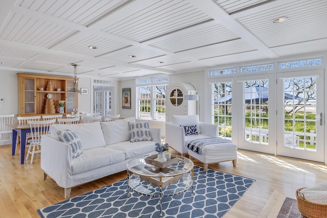 living room with wood finished floors