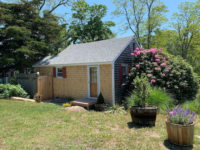 view of shed