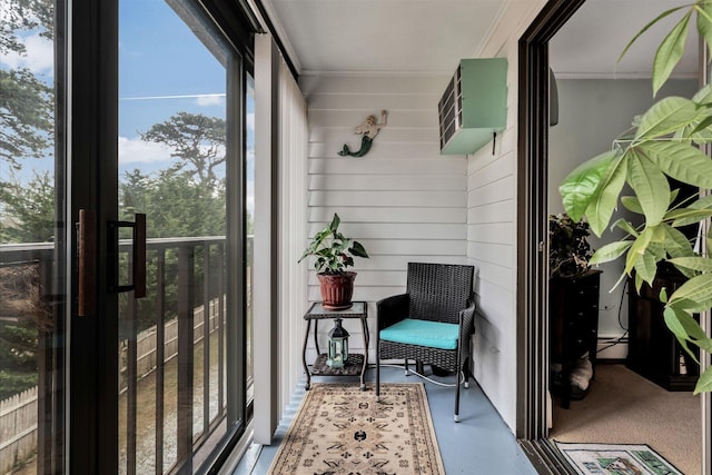 balcony featuring a baseboard radiator