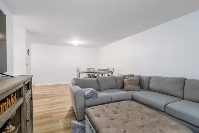 living room featuring light hardwood / wood-style flooring