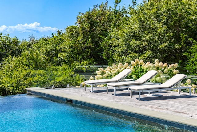 outdoor pool with a patio
