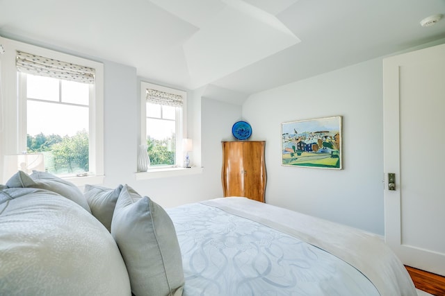 bedroom with wood finished floors