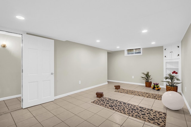 interior space with light tile patterned floors