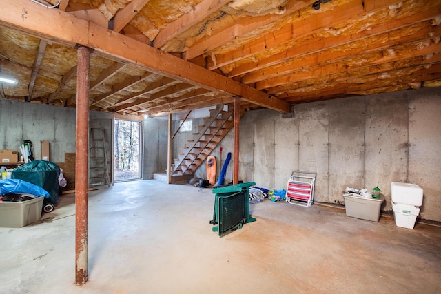 basement with stairway