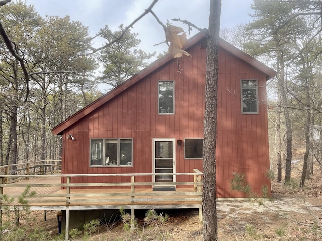 view of home's exterior with a deck