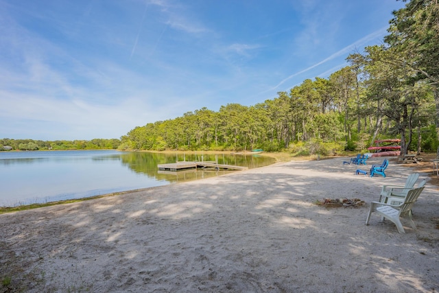 92 John Joseph Rd, Harwich, MA 02645 - water view with a floating dock and a heavily wooded area
