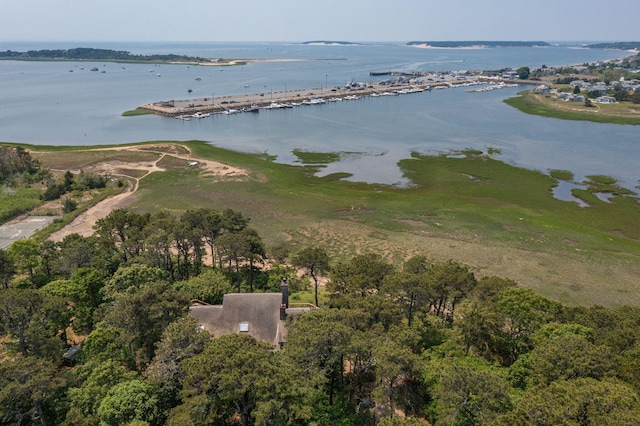 135 Marven Way, Wellfleet, MA 02667 - aerial overview of property's location featuring a large body of water