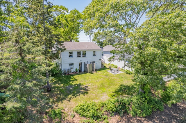 22 Wallace Pt, Buzzards Bay, MA 02532 - back of property with a lawn and stairs