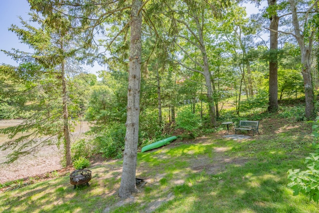 22 Wallace Pt, Buzzards Bay, MA 02532 - view of yard with an outdoor fire pit