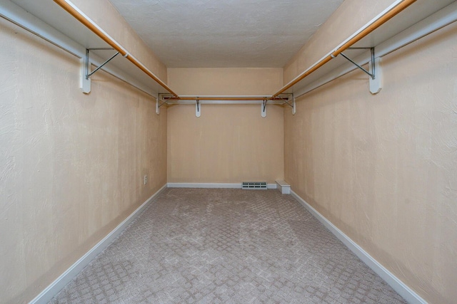 spacious closet featuring carpet floors