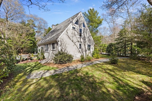 11 White Oak Trl, Centerville, MA 02632 - view of property exterior with a yard and a chimney