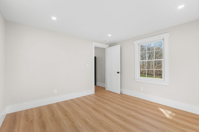 empty room featuring light wood-type flooring