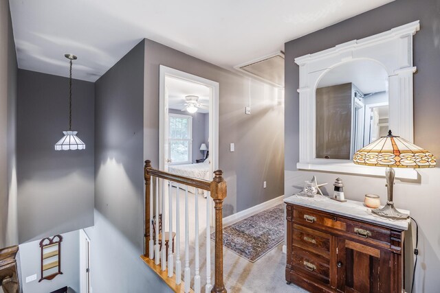 43 Owl Pond Rd, Brewster, MA 02631 - corridor with an upstairs landing and attic access