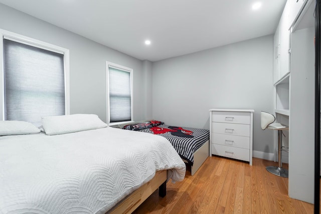 352 Bishop St, Framingham, MA 01702 - bedroom featuring light wood-type flooring, recessed lighting, and baseboards