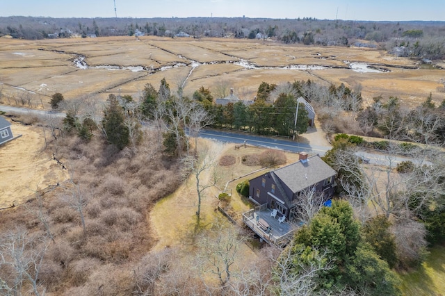 birds eye view of property featuring a rural view