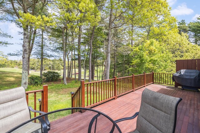 13 Laurel Hill Ct, Bourne, MA 02532 - deck featuring grilling area and a yard