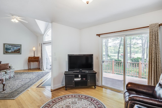13 Laurel Hill Ct, Bourne, MA 02532 - living area featuring plenty of natural light, a ceiling fan, and light wood-type flooring