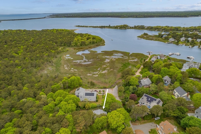 128 Whippoorwill Cir, Mashpee, MA 02649 - view of property location with a large body of water and property parcel outlined