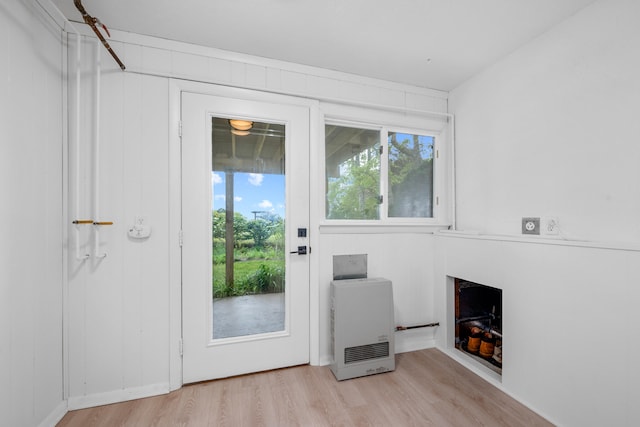 128 Whippoorwill Cir, Mashpee, MA 02649 - entryway featuring heating unit and wood finished floors