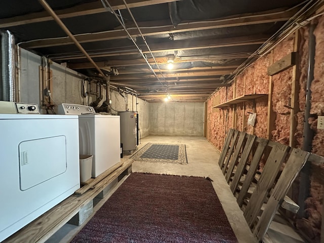 10 Freeman Rd, Yarmouth Port, MA 02675 - unfinished below grade area with electric water heater and separate washer and dryer