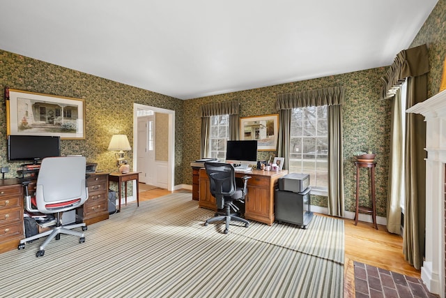 46 Freeman Ln, Orleans, MA 02653 - office featuring wallpapered walls