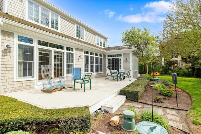 46 Freeman Ln, Orleans, MA 02653 - back of house featuring a patio area, central AC, and a yard