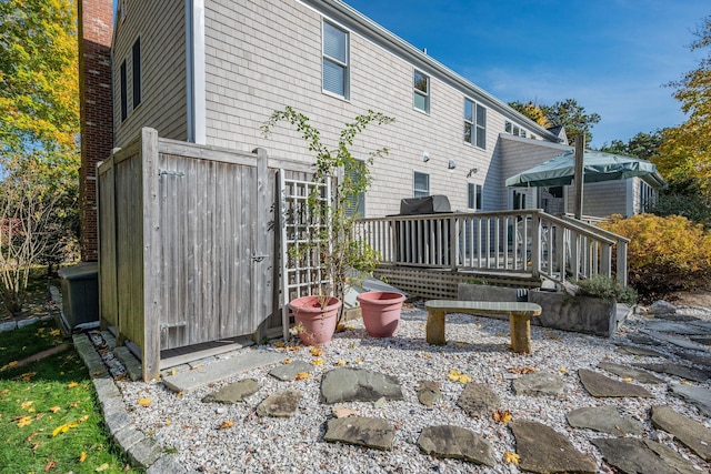 rear view of house with a deck