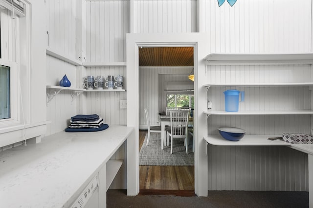 kitchen featuring dark wood-type flooring