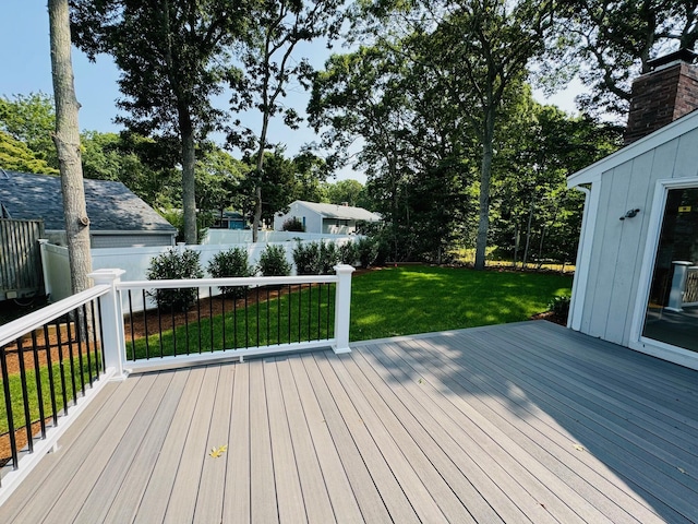 deck with a yard